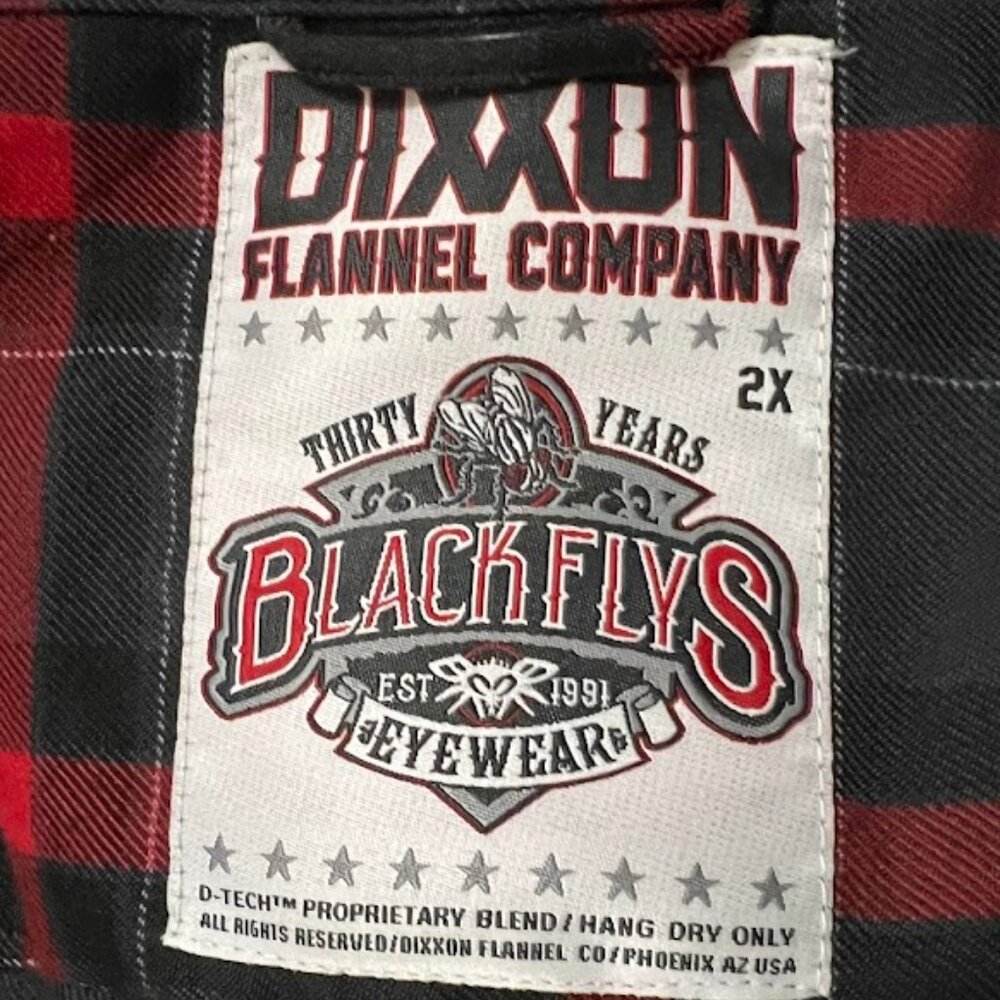 DIXXON FLANNEL WOMENS “BLACK FLYS” XXL